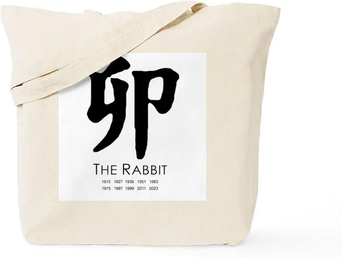 Vista 13 de CafePress Ascii Rabbit Tote Bag - Bolsa de lona natural, bolsa de compras reutilizable