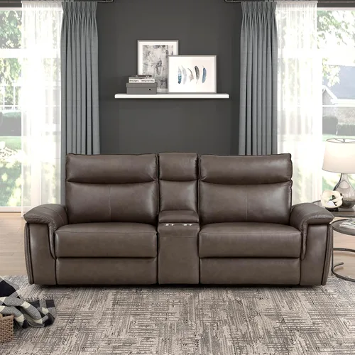 Vista 21 de Lexicon Raelynn Power - Sofá reclinable doble, color marrón oscuro