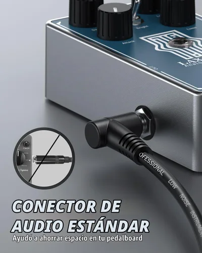 Vista 4 de Donner - Cables de conexión para pedales de efecto de guitarra de 6 pulgadas, negro, paquete de 3