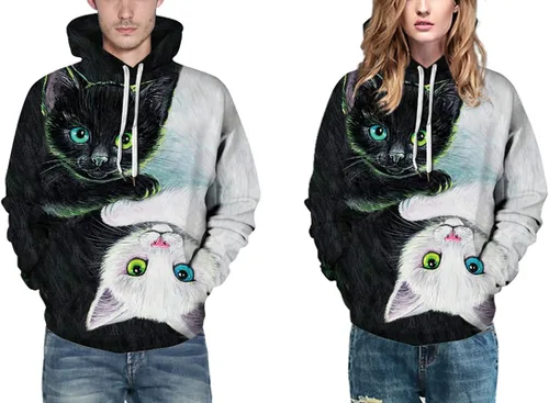 Vista 5 de Chaos World Sudadera con capucha para hombre, con estampado 3D realista, unisex, sin botones