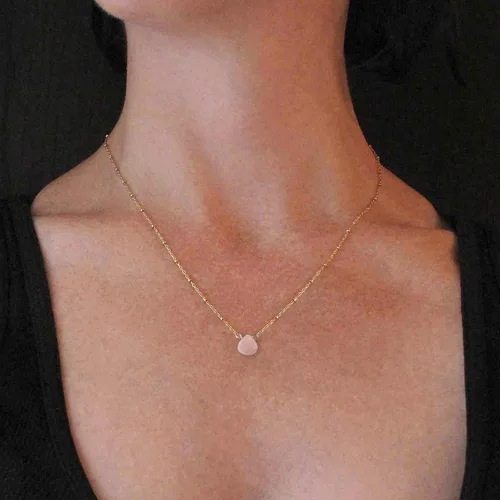 Vista 39 de Collar con colgante de piedra natal con piedra preciosa genuina, relleno de oro de 14 quilates, 18 pulgadas