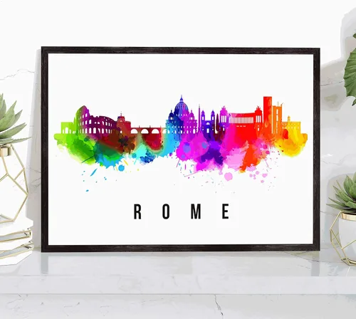 Vista 21 de Póster de Kazan Skyline Rusia, pintura de paisaje urbano de Kazan, póster de Rusia, paisaje urbano de Kazán y estampado de monumentos, arte de pared