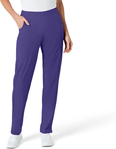 Vista 11 de WonderWink pantalones de cargo de frente plana para mujer Gris carbón jaspeado