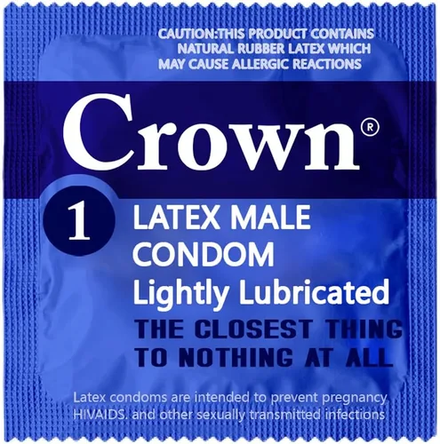 Vista 2 de Crown Condones — 50 unidades — Condones de látex lubricados — Más sedosos, más delgados y más fuertes (paquete de 50) Lubricado, látex, más