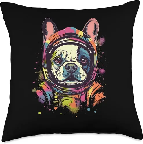 Vista 5 de French Bulldog Dog Lover Gifts Women Girl Cojín de traje de astronauta de Bulldog Francés con casco de perro lindo, diseño retro, 16 x 16 pulgadas