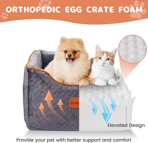 Vista 2 de AlfaTok Asiento elevador de espuma viscoelástica para perro con funda extraíble lavable, asiento elevado de automóvil para mascotas, asientos