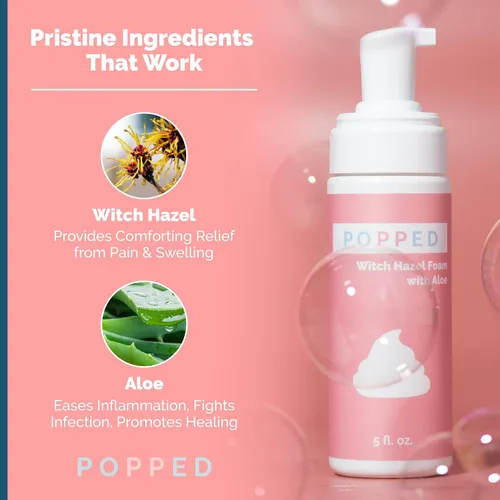 Vista 4 de Popped Botella Peri y espuma de hamamelis con aloe para posparto