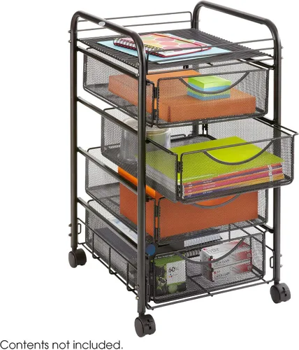 Vista 2 de Safco Products Onyx - Carro de malla para archivos