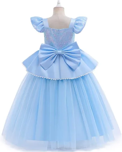 Vista 20 de Vestido de cumpleaños de princesa Cenicienta para niñas, disfraz de Halloween, concurso de Navidad, fiesta de baile con accesorios