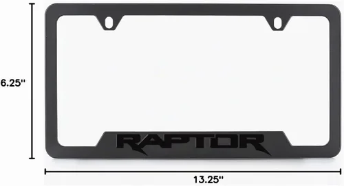 Vista 5 de Marco de Placa de Licencia de Metal Negro Ford Raptor