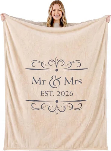 Vista 6 de 1i4 Group Manta Mr & Mrs 2026, regalo de boda, azul