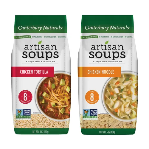 Vista 16 de Canterbury Naturals Mezcla de sopa artesanal, mezcla de sopa de fideos con pollo, sin OMG, hace 8 porciones, bolsa de 6.5 onzas (paquete de 3)