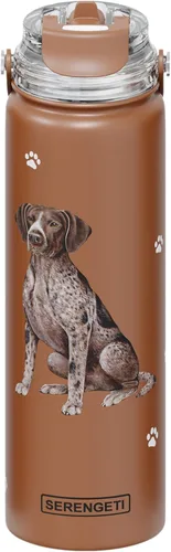 Vista 29 de SERENGETI Botella de Agua de 24 Oz de Acero Inoxidable con Tapa a Prueba de Derrames - Termo de agua de doble pared con aislamiento al vacío PERRO