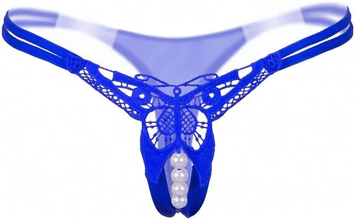 Vista 5 de Tanga sin costuras de tanga de encaje de mujer de sexo de cadena de perlas
