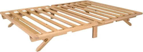 Vista 7 de KD Frames Cama Plegable con Plataforma - Marco de Cama Individual - Marco de Cama de Madera Sin Acabado - Cama Individual Plegable - Cama Natural