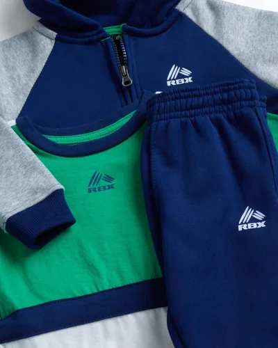 Vista 2 de RBX Conjunto deportivo de 3 piezas para bebé, camiseta y sudadera