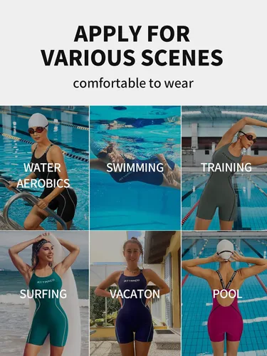 Vista 9 de ATTRACO Traje de baño deportivo de una pieza para mujer, traje de baño competitivo