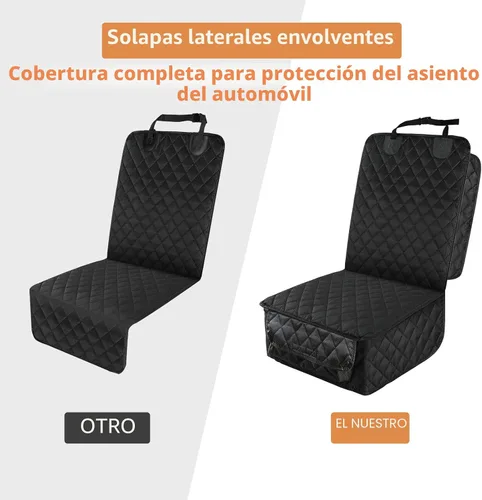 Vista 4 de PETICON Funda impermeable para asiento delantero de automóvil, 2 unidades Negro