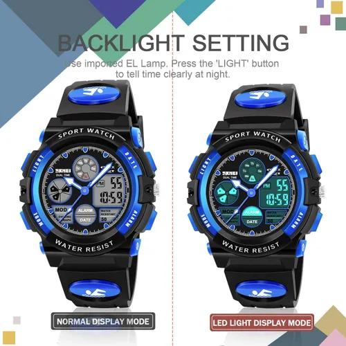 Vista 4 de ATIMO - Reloj infantil LED multifuncional e impermeable, regalos para niños