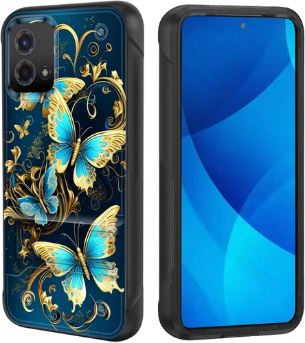 Vista 18 de Funda para Moto G 5G 2023, de doble capa, resistente a prueba de golpes, con soporte, funda protectora militar a prueba de caídas para Motorola Moto