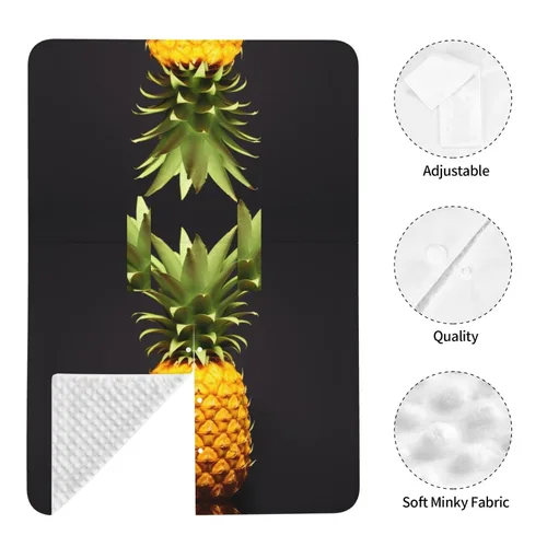 Vista 7 de Baby Car Seat Canopy Cover for Mom, Soft Breathable Nursing Breastfeeding Covers Multi Use Stroller Sun Shade Newborn Shower Gift，Yellow Pineapple