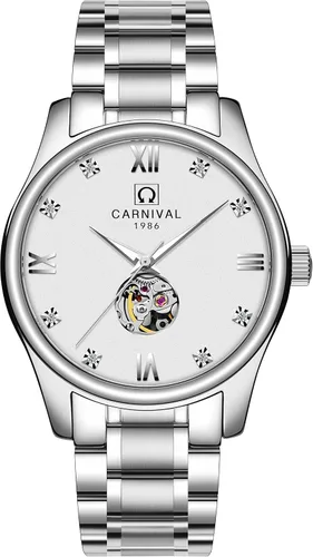Vista 2 de TEINTOP Carnival His or Hers Reloj mecánico automático para parejas para hombres y mujeres Set de 2