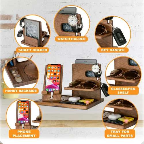 Vista 6 de BOBI CARE Regalos personalizados para tíos, bandeja organizadora de escritorio personalizada, regalos personalizados para el mejor papá desde