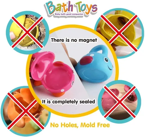 Vista 2 de Dwi Dowellin Juguetes de baño, juegos de pesca, ballenas de natación, juguete para la tina de baño, para niños pequeños, conjunto de peces