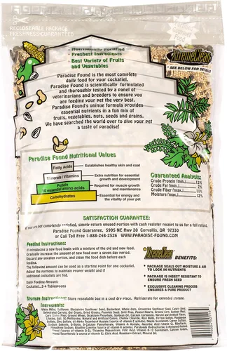 Vista 2 de Otoño Alimentos chuckanut Paradise Found Cockatiel Delight Nutrientes esenciales 5 lb