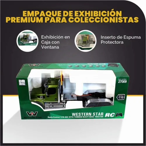 Vista 7 de Diecast Masters Camión RC Western Star 49X SFFA Tándem Eje Heavy Haul Tractor Control de radio totalmente funcional a escala 1:16 Modelo remoto