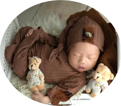 Vista 10 de Moda recién nacido niños niñas bebé sesión de fotos accesorios trajes ganchillo ropa sombrero de cola larga pantalones accesorios de fotografía