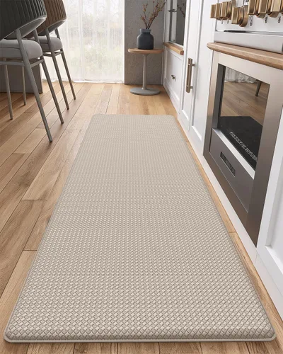 Vista 23 de Color&Geometry - Tapete antifatiga acolchado para la cocina para el piso - 24"x94", ancho, fácil de limpiar, a prueba de agua y aceite, Negro