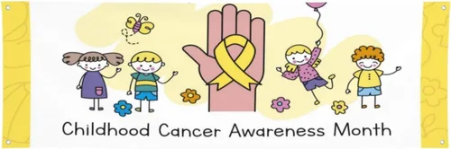 Vista 13 de Cartel del mes de concientización sobre el cáncer infantil de 24 x 71 pulgadas, decoraciones para porche, patio, tapiz de fondo, suministros