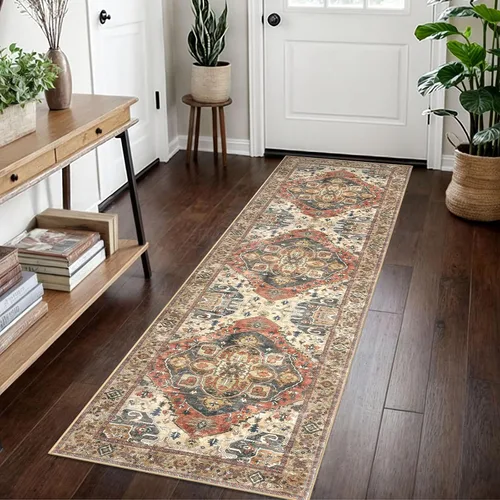 Vista 156 de SIILOOM Alfombra lavable de 2 x 3 pies, alfombra suave color taupe ceniza para entrada, tapete antideslizante para puerta de interior, tapete