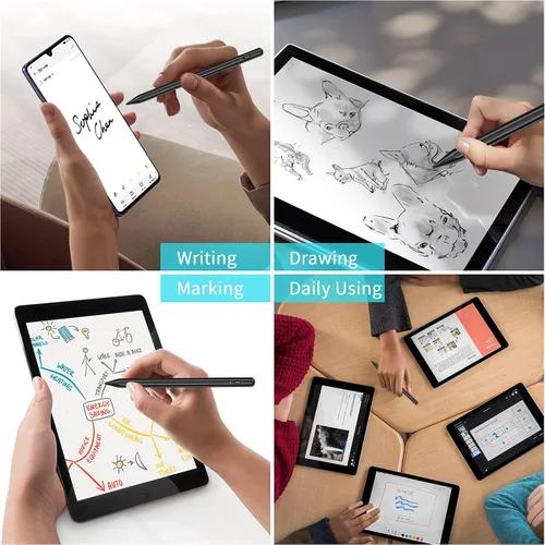Vista 6 de Lápiz capacitivo compatible con iPhone/iPad/Samsung Galaxy Tab A9+, lápiz activo para teléfonos y tablets Android y iOS, recargable, lápiz de alta