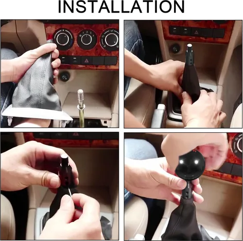 Vista 4 de TOMALL Adaptador de perilla de cambio de aluminio universal M12X1.25 para accesorios de adaptador de cambio de coche sin rosca Compatible con BMW