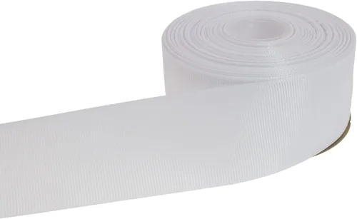 Vista 19 de Cinta de grogrén sólido de 25 yardas cada rollo, borde tejido 100% poliéster (1 pulgada, beige)