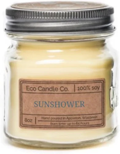 Vista 10 de ECO CANDLE CO. Vela reciclada, té negro y miel, 6 oz. - Aromas de té picante, nuez moscada, miel y naranja - 100% cera de soja, sin plomo, etiqueta