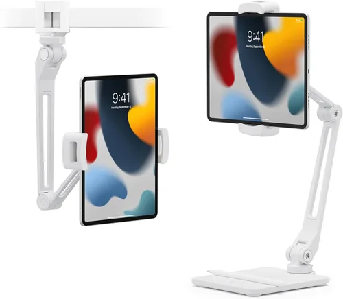 Vista 10 de Twelve South HoverBar Duo Soporte para iPad (2.ª generación) - Soporte ajustable para tablet de escritorio con base pesada y fijación de abrazadera