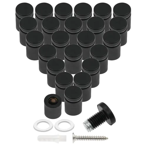 Vista 49 de Luomorgo 12 piezas tornillos separadores de acero inoxidable de 1" x 1", herrajes de montaje para letreros de pared, separadores de vidrio