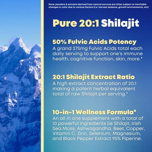 Vista 4 de Shilajit Cápsulas orgánicas puras del Himalaya con musgo marino irlandés, Ashwagandha, cobre, raíz de remolacha, suplemento de minerales de ácido