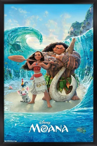 Vista 13 de Trends International Disney Moana - Póster de pared con suelo oceánico, 22.4 pulgadas de largo x 14.7 pulgadas, versión enmarcada en madera