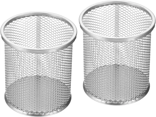 Vista 6 de PATIKIL Soporte de malla para bolígrafos, paquete de 2 soportes para lápices, cesta para lápices, organizador de casilleros de tazas, soporte Negro