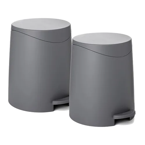 Vista 13 de Superio Mini cubo de basura para baño con tapa de 3 litros, cubo de basura de plástico de 0.75 galones, moderno bote de basura con pedal de pie