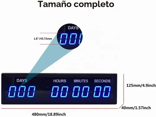 Vista 8 de Blue 1.8" 9Digits Large LED Cuenta Regresiva Cuenta Arriba Días Reloj con Evento Navideño Remoto Azul