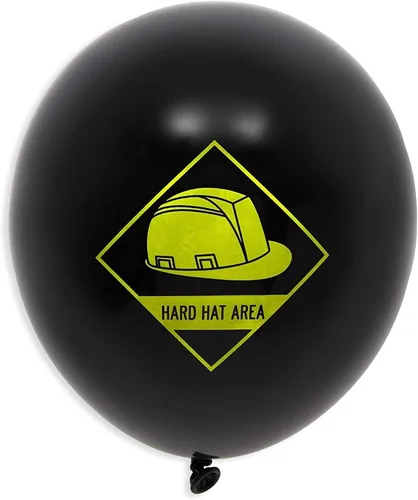 Vista 6 de Blue Panda Globos de látex de construcción para decoración y suministros de fiesta de cumpleaños, 12 pulgadas, paquete de 50, negro, amarillo