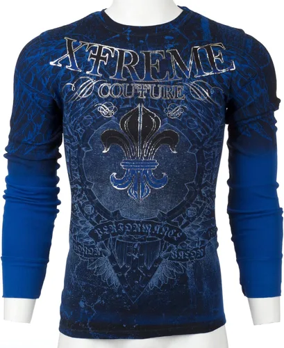 Vista 4 de Xtreme Couture by Affliction - Camisa térmica para hombre, color azul honorable, Azul