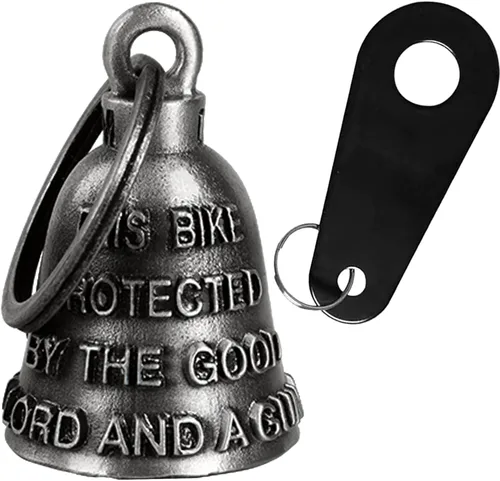 Vista 14 de Dream Apparel Campana de Motocicleta Ángel Guardián Aleja Gremlins, Campana de Motociclista para Hombres Mujeres Motociclistas, Regalo de Buena