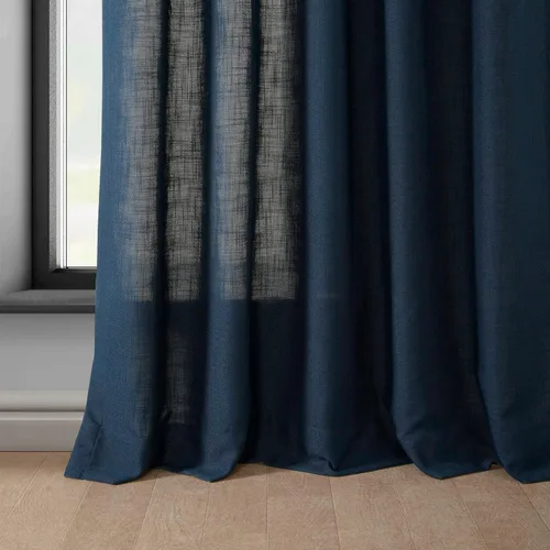 Vista 7 de HPD Half Price Drapes Cortinas clásicas de lino sintético semitransparentes para sala de estar (1 panel) que filtran la luz de 96 pulgadas de largo