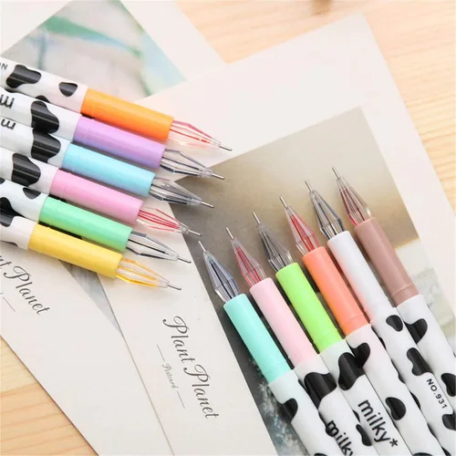 Vista 6 de Yansanido Paquete de 12 bolígrafos de gel con diseño de vaca Kawaii para oficina, escuela, hogar, viajes, regalo para amigos y estudiantes (12)